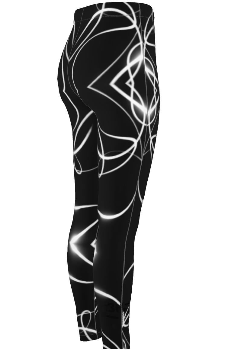 UNTITLED x Indira Cesarine "Lumière" Series Black and White Kaleidoscopic High Waisted Leggings - Limited Edition