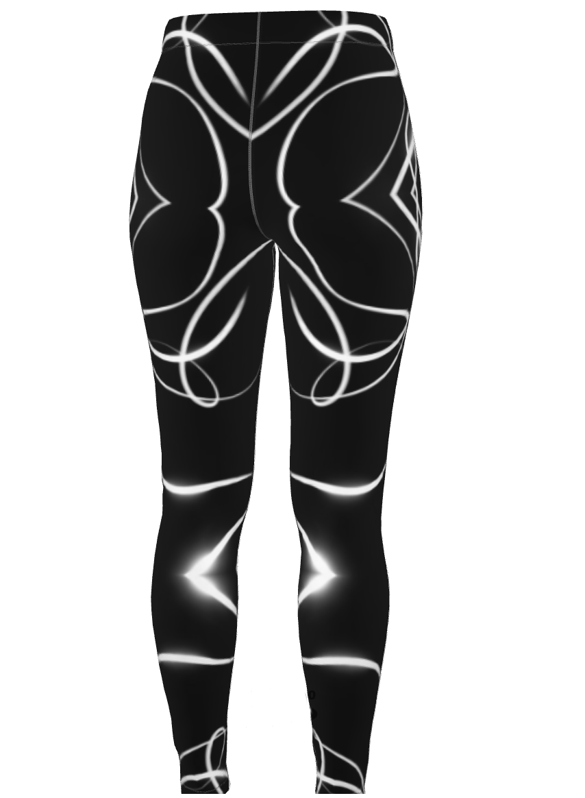 UNTITLED x Indira Cesarine "Lumière" Series Black and White Kaleidoscopic High Waisted Leggings - Limited Edition