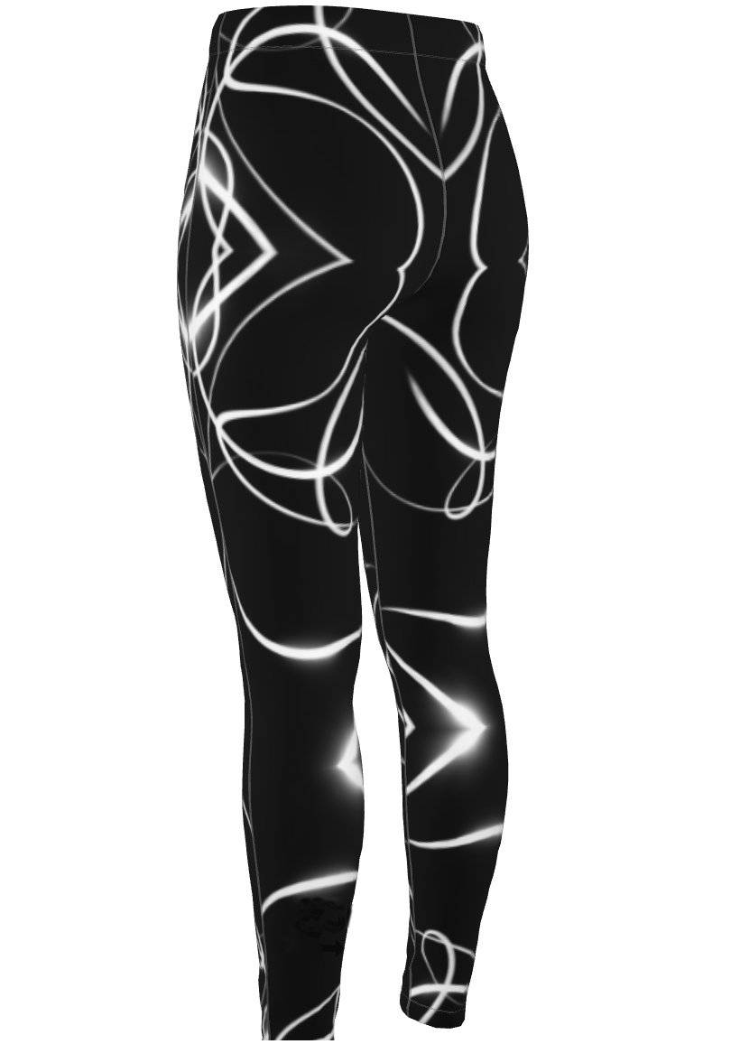 UNTITLED x Indira Cesarine "Lumière" Series Black and White Kaleidoscopic High Waisted Leggings - Limited Edition