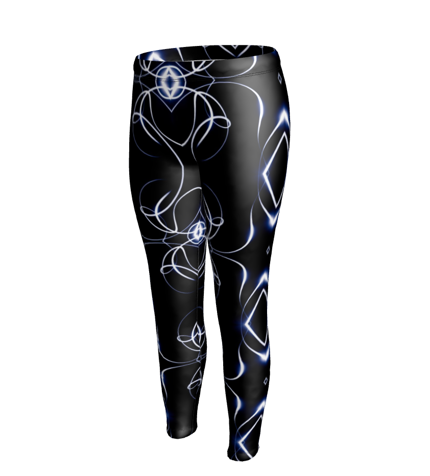 UNTITLED x Indira Cesarine "Lumière" Series Black and Blue Kaleidoscopic Leggings - Limited Edition
