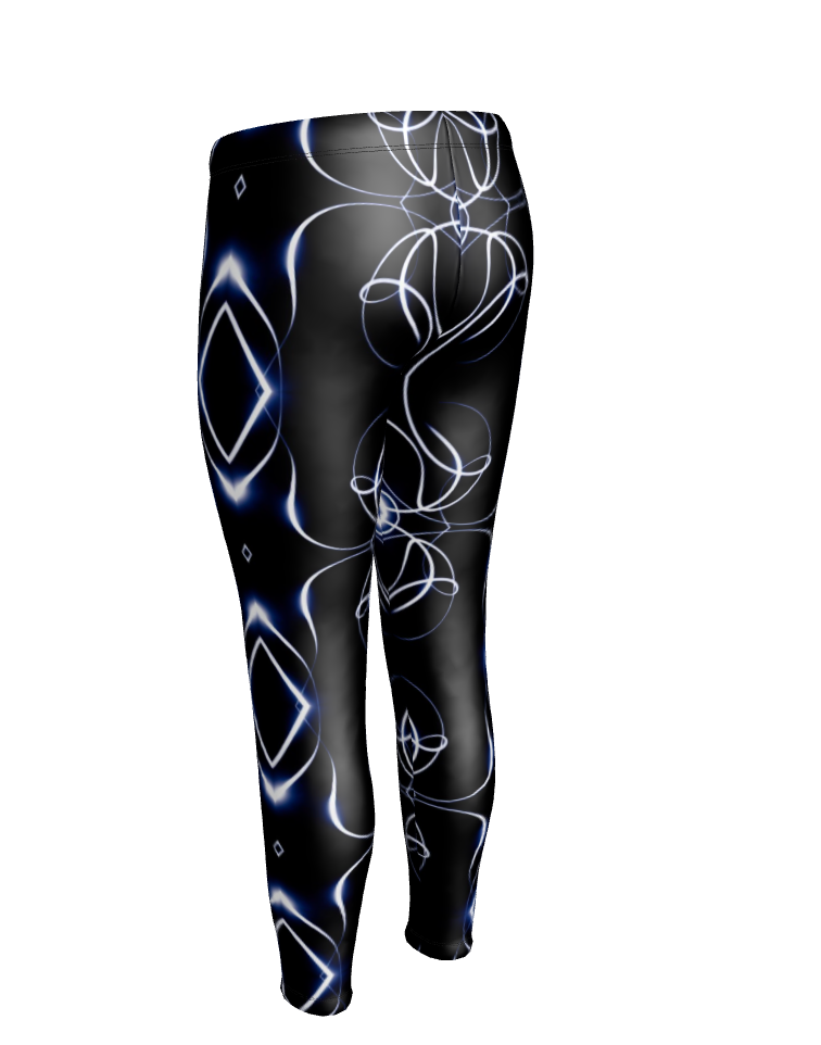 UNTITLED x Indira Cesarine "Lumière" Series Black and Blue Kaleidoscopic Leggings - Limited Edition