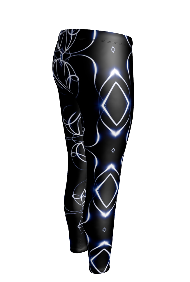 UNTITLED x Indira Cesarine "Lumière" Series Black and Blue Kaleidoscopic Leggings - Limited Edition
