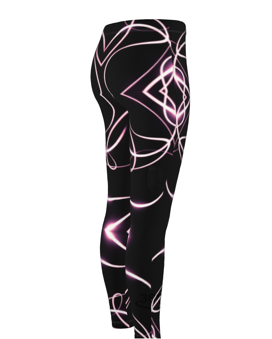 UNTITLED x Indira Cesarine "Lumière" Series Black and Pink Kaleidoscopic High Waisted Leggings - Limited Edition