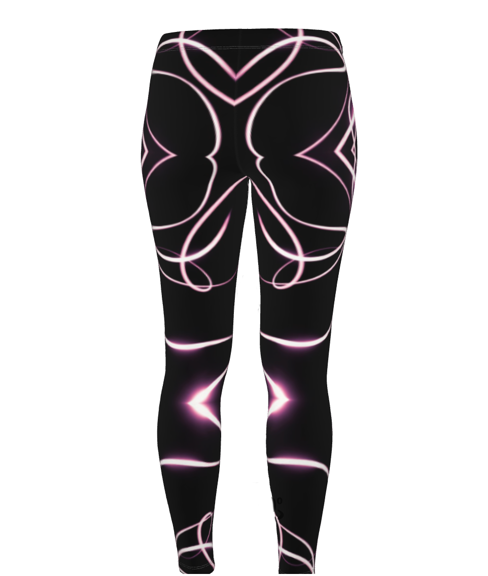 UNTITLED x Indira Cesarine "Lumière" Series Black and Pink Kaleidoscopic High Waisted Leggings - Limited Edition