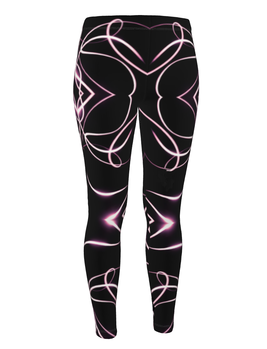 UNTITLED x Indira Cesarine "Lumière" Series Black and Pink Kaleidoscopic High Waisted Leggings - Limited Edition