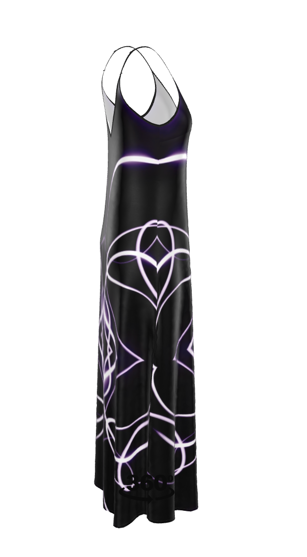 UNTITLED x Indira Cesarine "Lumière" Series Black and Violet Kaleidoscopic Slip Dress - Limited Edition