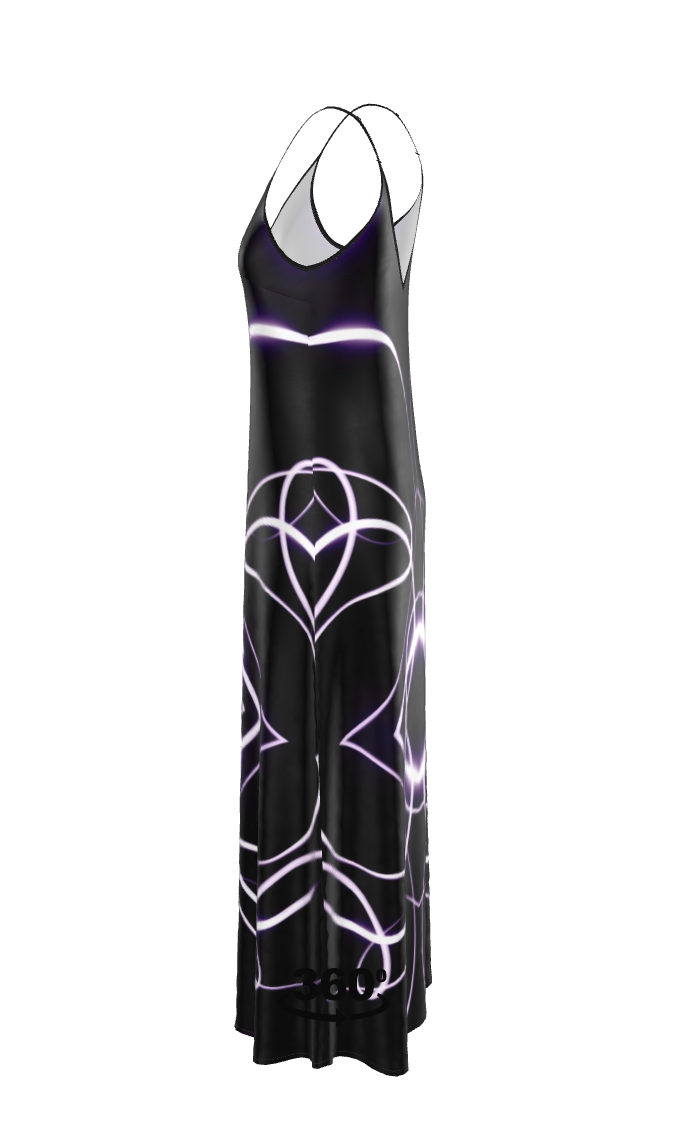 UNTITLED x Indira Cesarine "Lumière" Series Black and Violet Kaleidoscopic Slip Dress - Limited Edition