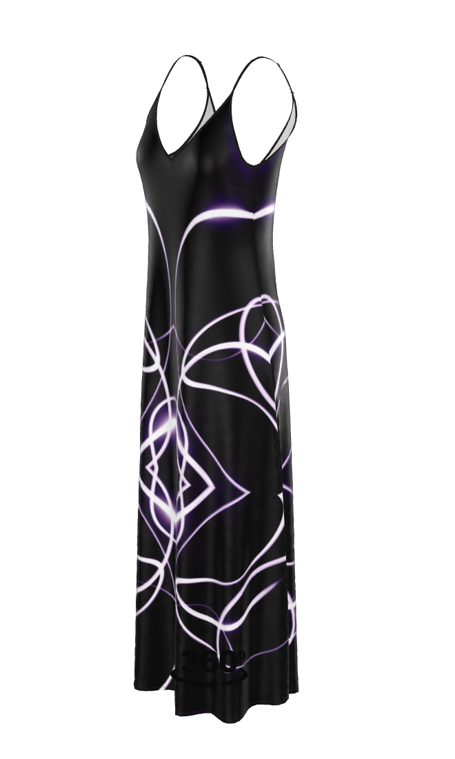 UNTITLED x Indira Cesarine "Lumière" Series Black and Violet Kaleidoscopic Slip Dress - Limited Edition