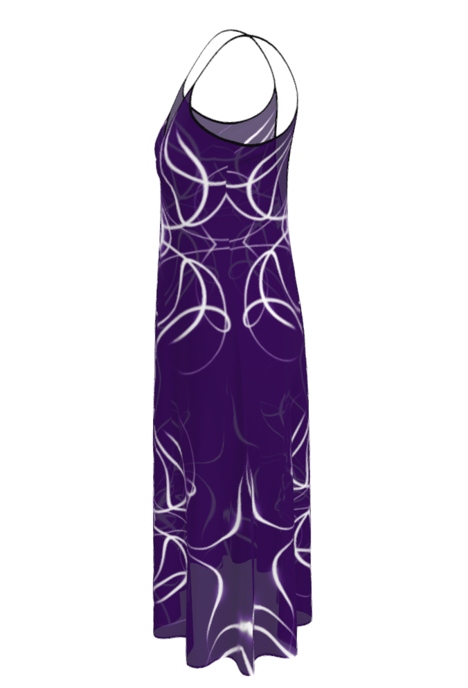 UNTITLED x Indira Cesarine "Lumière" Series Violet and White Kaleidoscopic Sleeveless Midi Dress - Limited Edition