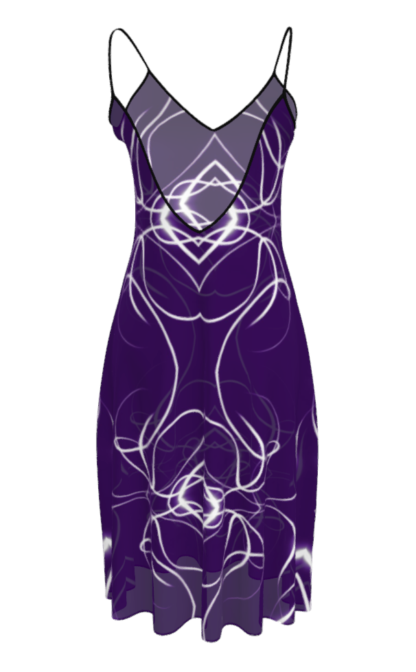 UNTITLED x Indira Cesarine "Lumière" Series Violet and White Kaleidoscopic Sleeveless Midi Dress - Limited Edition