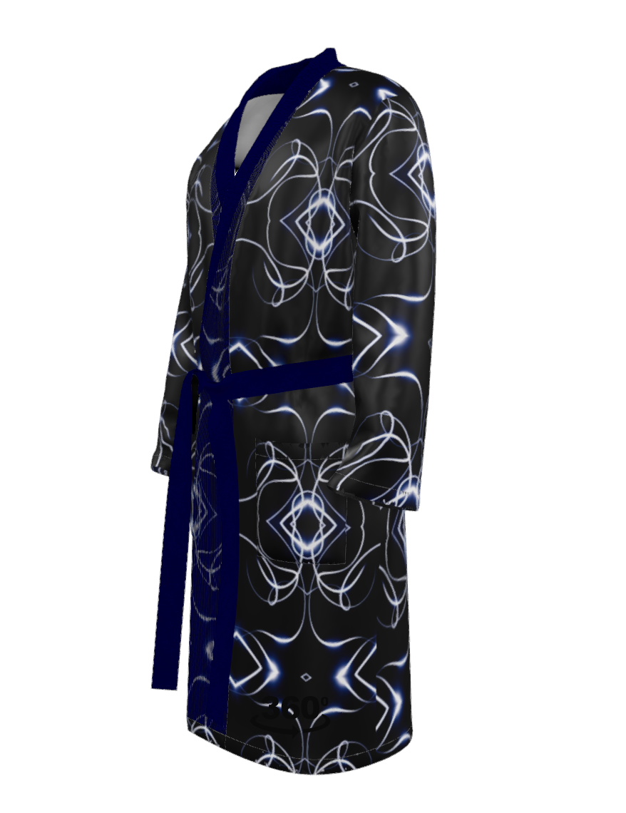 UNTITLED x Indira Cesarine "Lumière" Series Black and Blue Kaleidoscopic Lounging Robe - Limited Edition