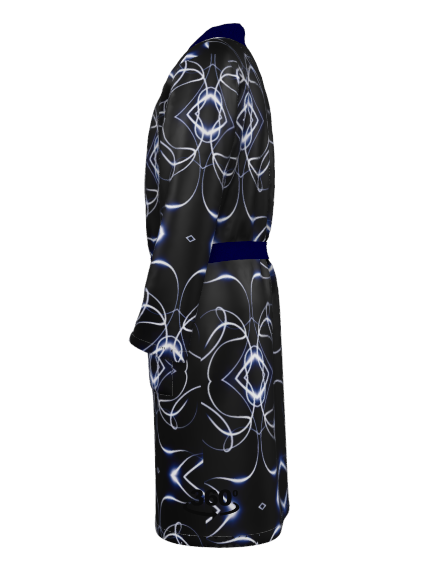 UNTITLED x Indira Cesarine "Lumière" Series Black and Blue Kaleidoscopic Lounging Robe - Limited Edition