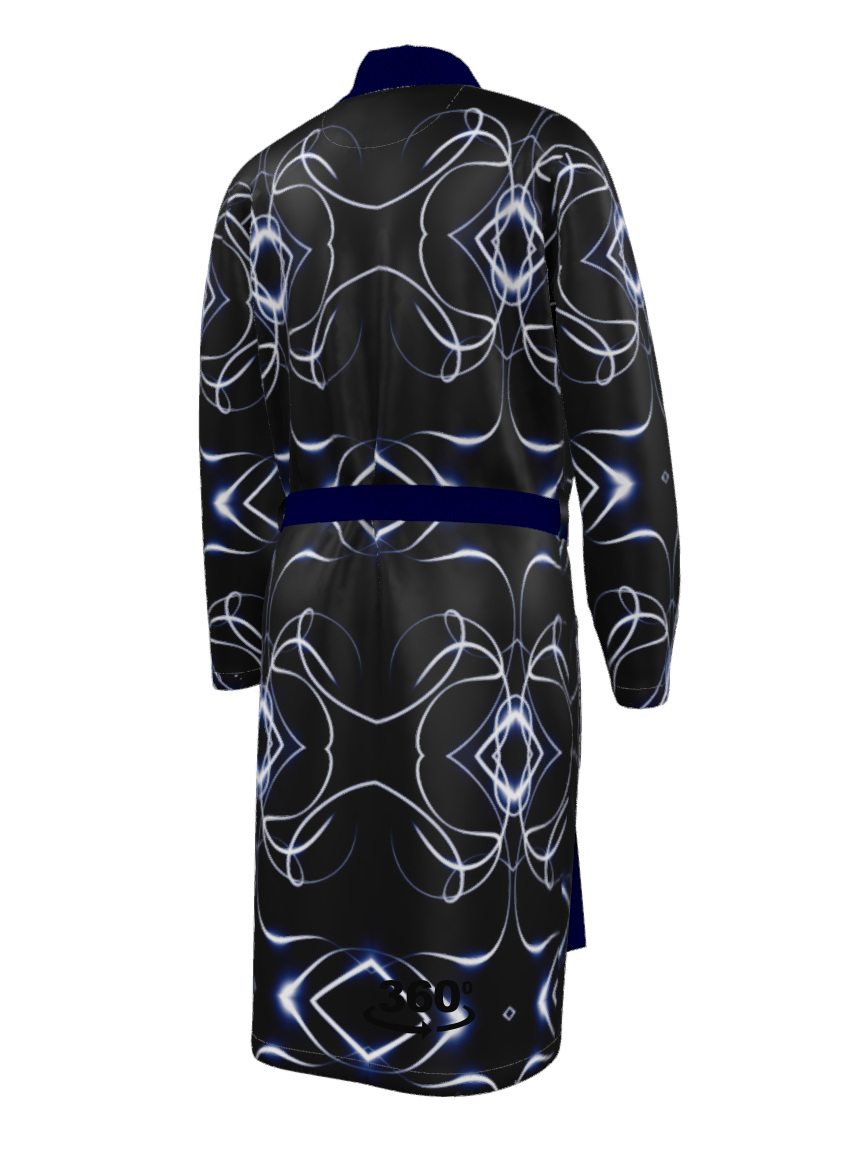UNTITLED x Indira Cesarine "Lumière" Series Black and Blue Kaleidoscopic Lounging Robe - Limited Edition
