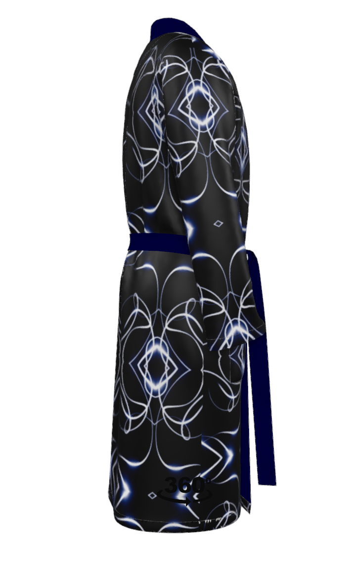 UNTITLED x Indira Cesarine "Lumière" Series Black and Blue Kaleidoscopic Lounging Robe - Limited Edition
