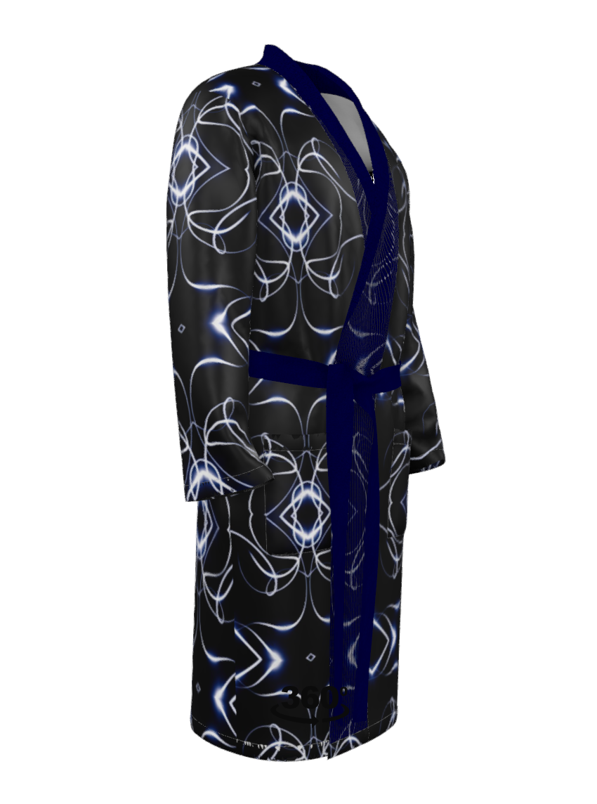UNTITLED x Indira Cesarine "Lumière" Series Black and Blue Kaleidoscopic Lounging Robe - Limited Edition