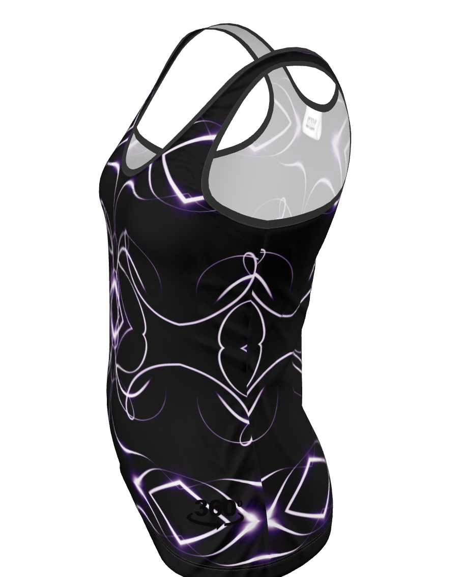 UNTITLED x Indira Cesarine "Lumière" Series Black and Violet Kaleidoscopic Tank Top - Limited Edition