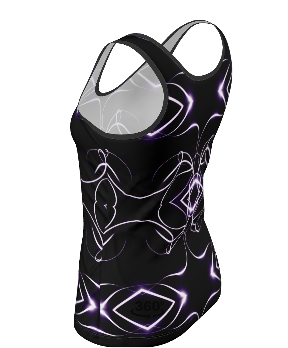 UNTITLED x Indira Cesarine "Lumière" Series Black and Violet Kaleidoscopic Tank Top - Limited Edition