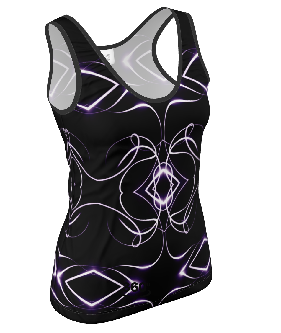UNTITLED x Indira Cesarine "Lumière" Series Black and Violet Kaleidoscopic Tank Top - Limited Edition