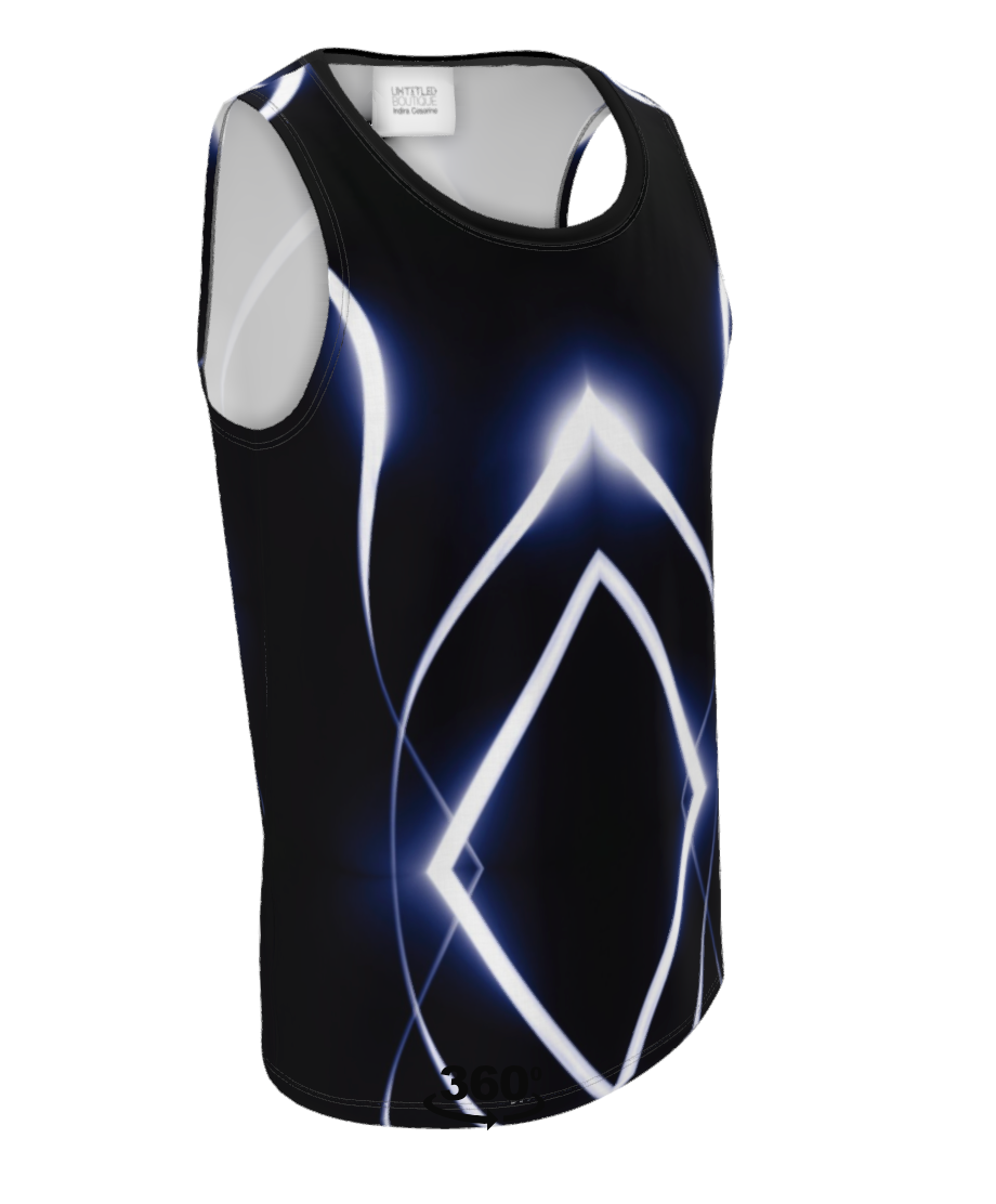 UNTITLED x Indira Cesarine "Lumière" Series Black and Blue Cut and Sew Tank Top - Limited Edition
