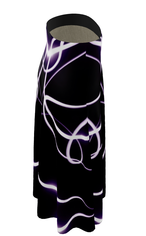 UNTITLED x Indira Cesarine "Lumière" Series Black and Violet Kaleidoscopic Midi Skirt - Limited Edition