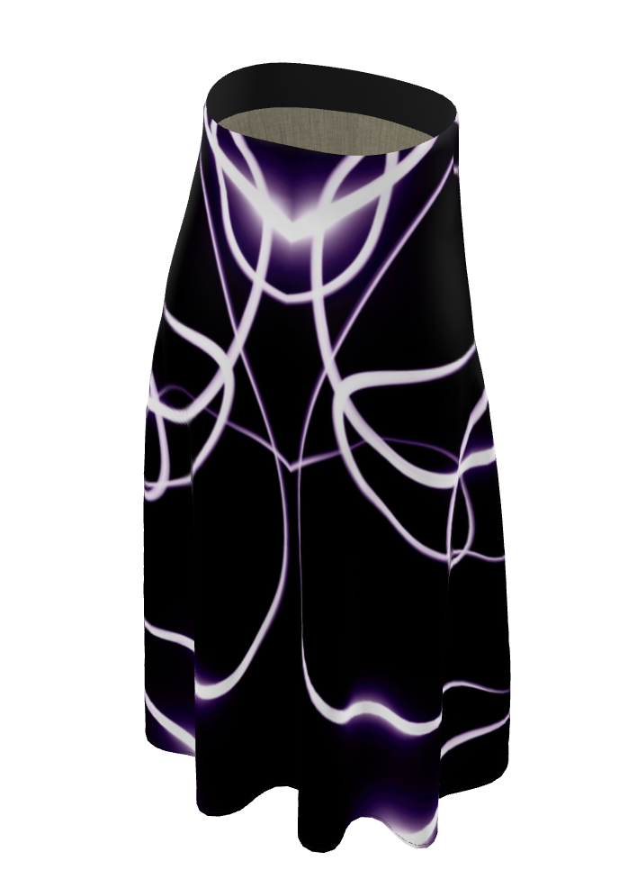 UNTITLED x Indira Cesarine "Lumière" Series Black and Violet Kaleidoscopic Midi Skirt - Limited Edition