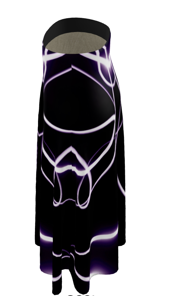 UNTITLED x Indira Cesarine "Lumière" Series Black and Violet Kaleidoscopic Midi Skirt - Limited Edition