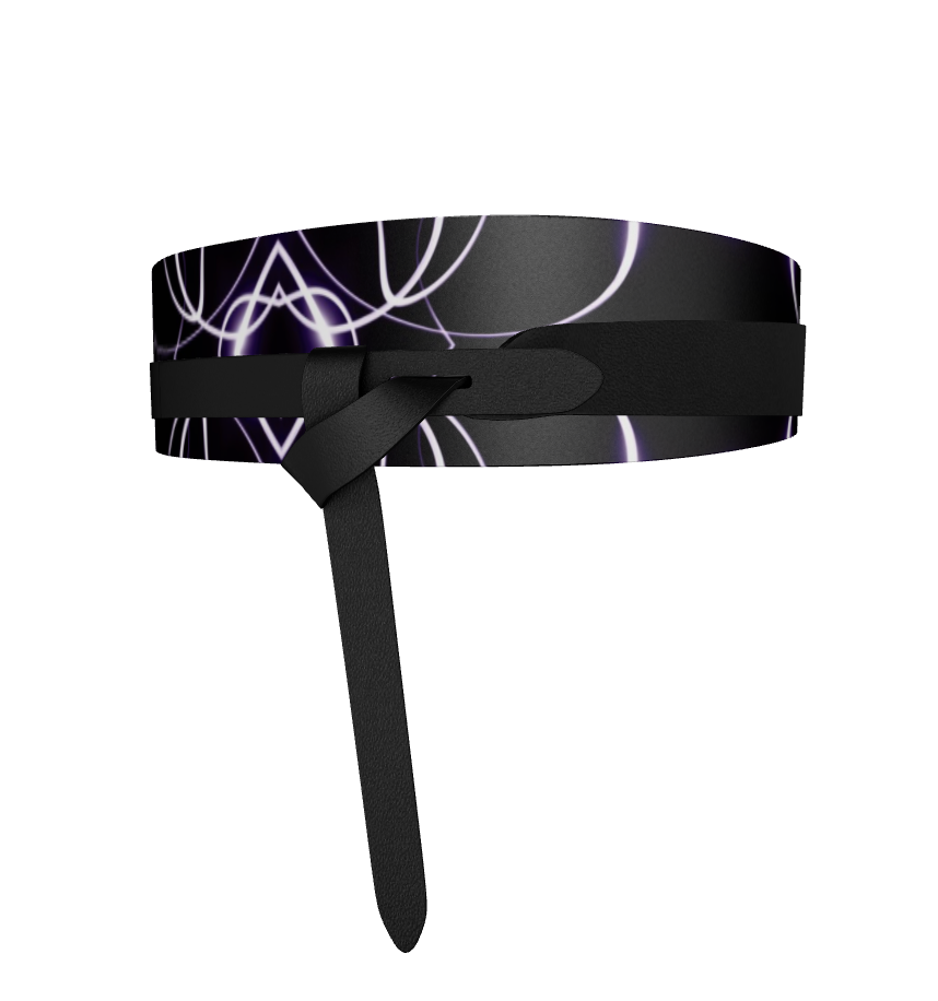 UNTITLED x Indira Cesarine "Lumière" Series Black and Violet Kaleidoscopic Leather Wrap Belt - Limited Edition