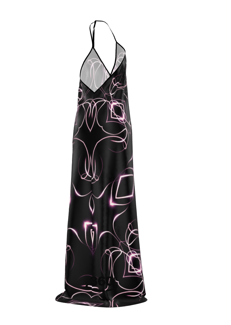 UNTITLED x Indira Cesarine "Lumière" Series Black and Pink Halter Dress - Limited Edition