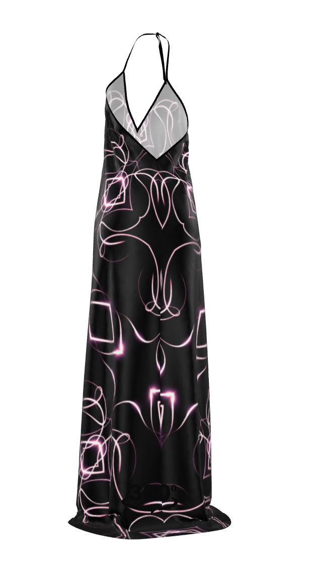 UNTITLED x Indira Cesarine "Lumière" Series Black and Pink Halter Dress - Limited Edition