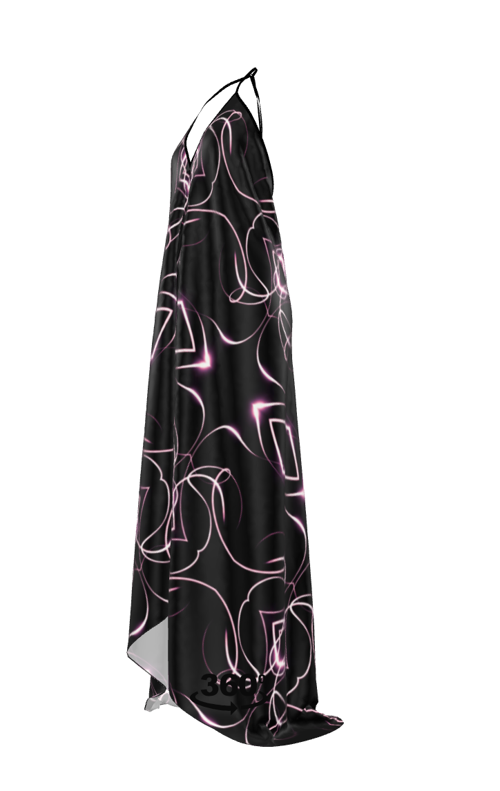 UNTITLED x Indira Cesarine "Lumière" Series Black and Pink Halter Dress - Limited Edition