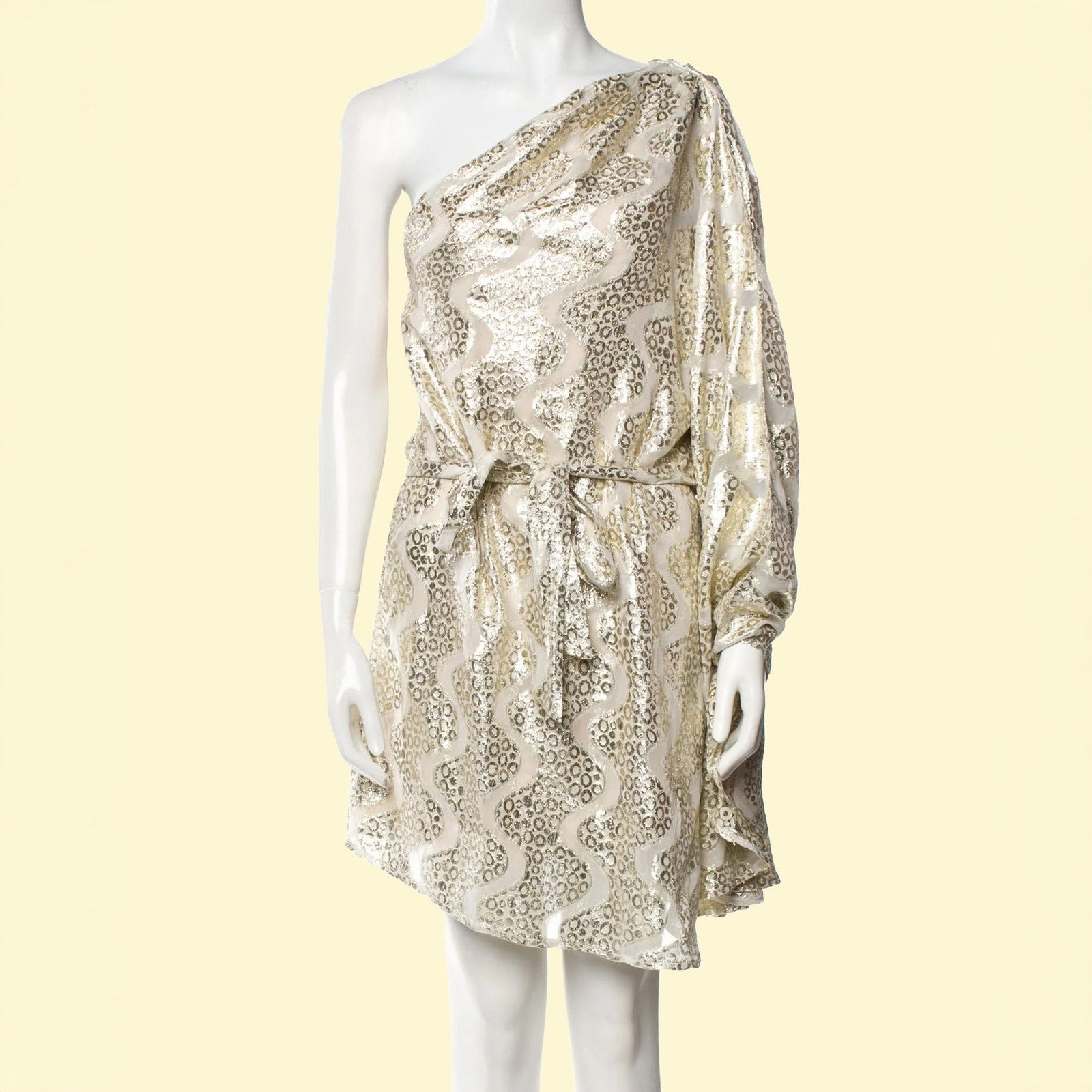 melissa odabash gold dress Shimmer One Shoulder Belted Mini – The Untitled Boutique Designer color name Size:7Year INV-367961 LACE & SATIN FIT