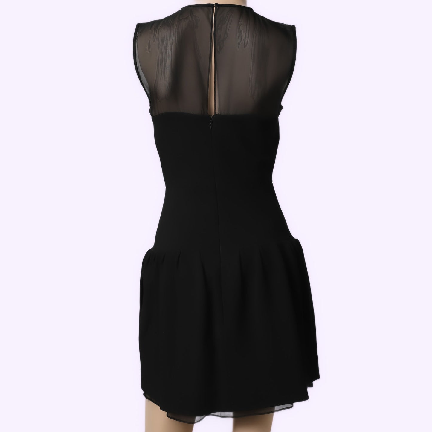 DIANE VON FURSTENBERG Black Sheer Mesh Mini Dress