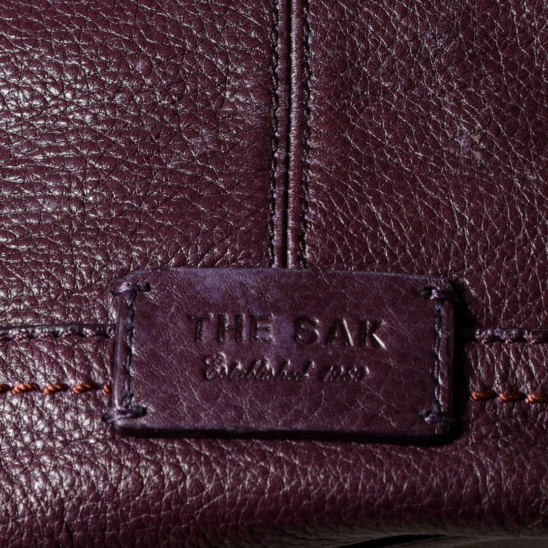 THE SAK Burgundy Leather Shoulder Bag Vintage Y2K