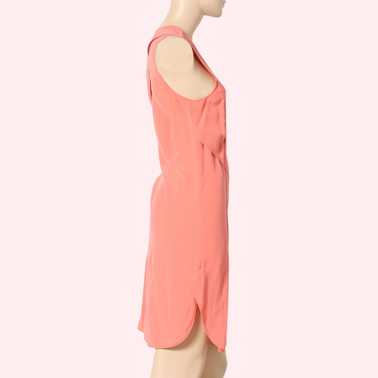 ALEXANDER WANG Silk Knee-Length Peach V-Neck Dress