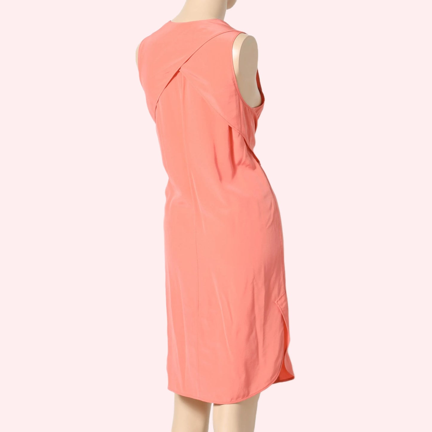 ALEXANDER WANG Silk Knee-Length Peach V-Neck Dress