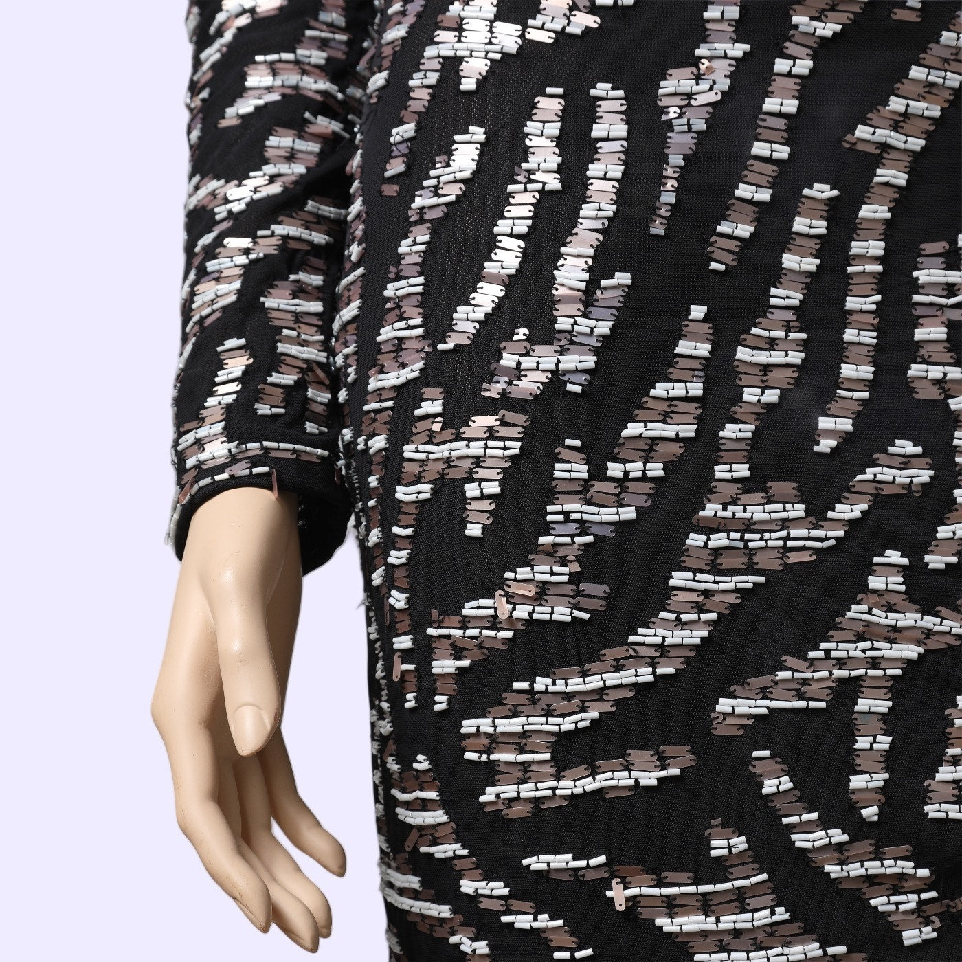 RENZO + KAI Black Sequin Long Sleeve Mini Dress