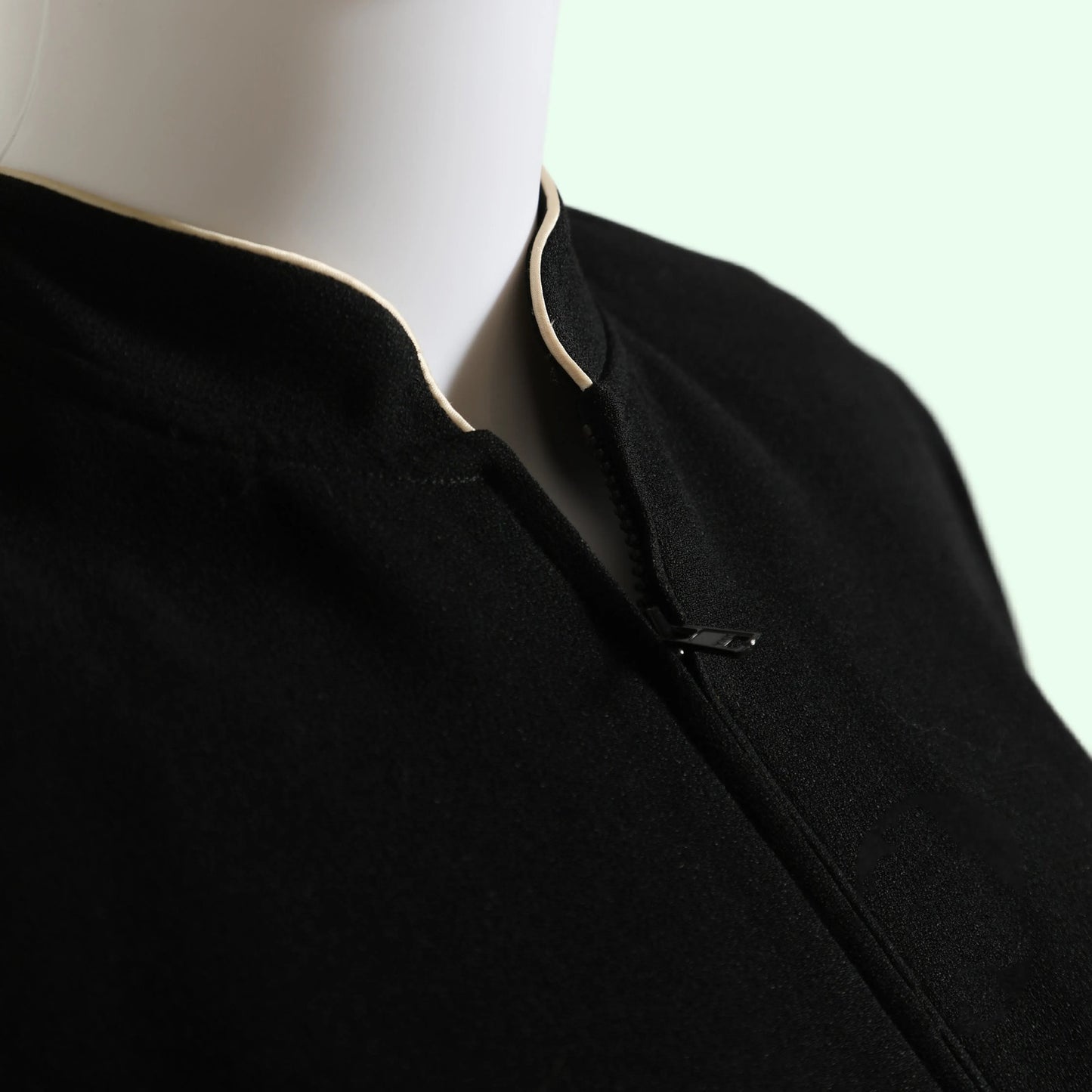 MARK EISEN Vintage Black Stand Collar Cropped Jacket