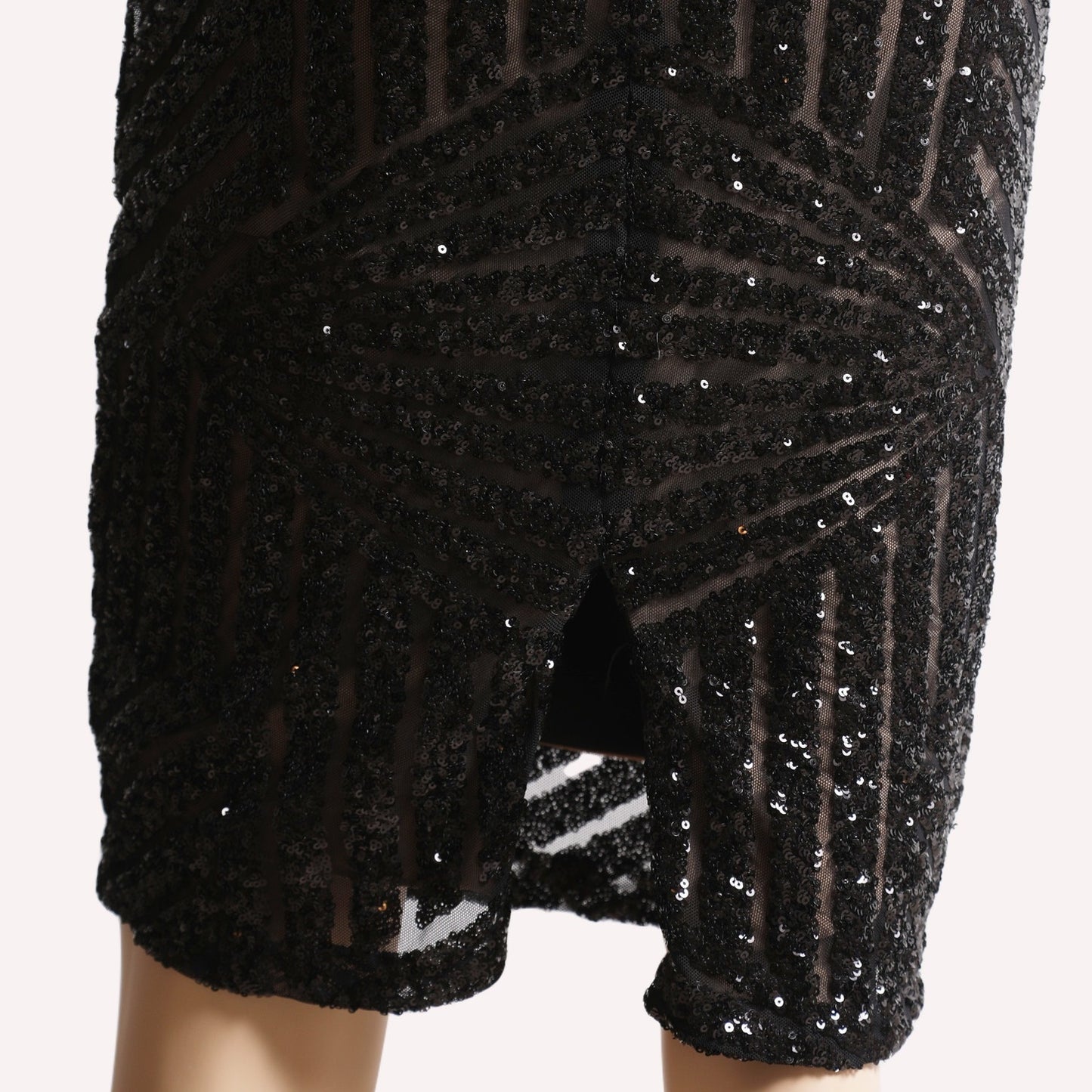 BARDOT Black Sequin Halter Knee Length Dress