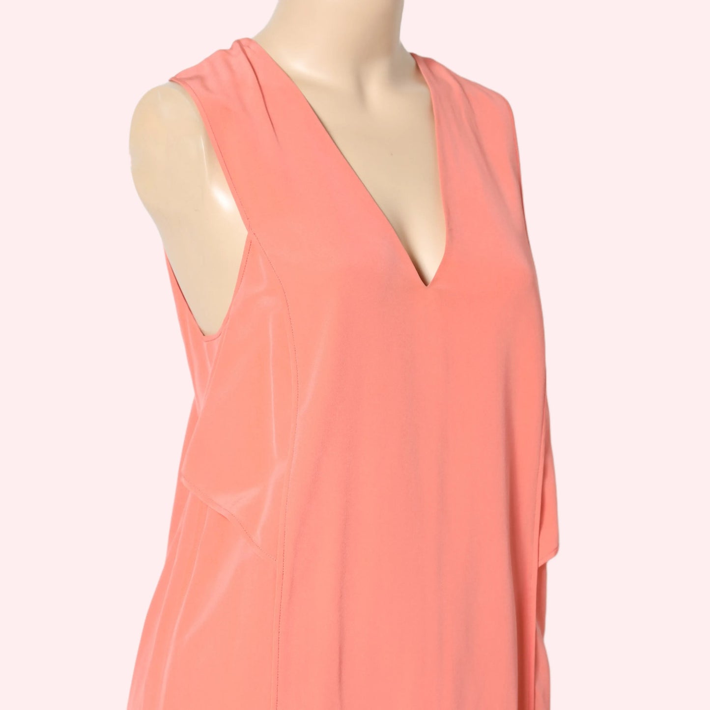 ALEXANDER WANG Silk Knee-Length Peach V-Neck Dress