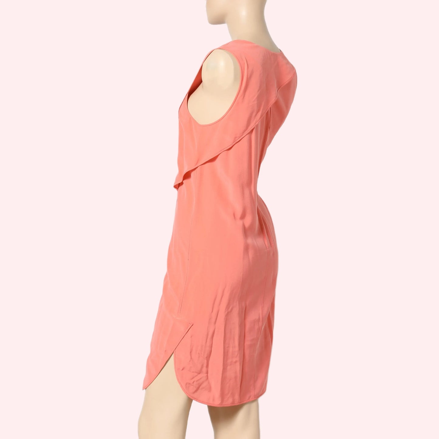ALEXANDER WANG Silk Knee-Length Peach V-Neck Dress