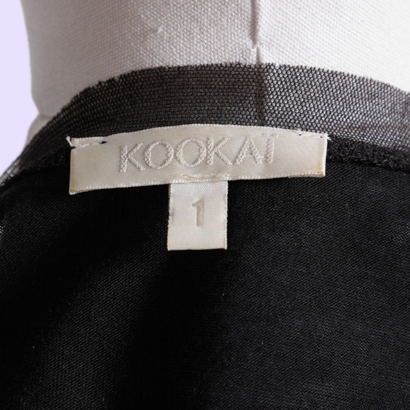 KOOKAI Vintage Black Sequin Sheer Top