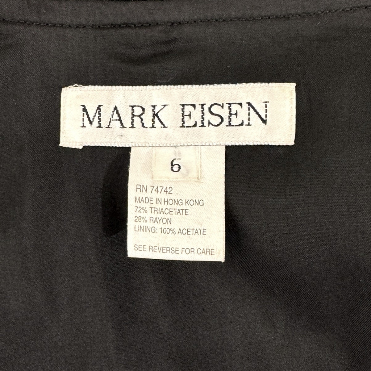 MARK EISEN Vintage Black Stand Collar Cropped Jacket