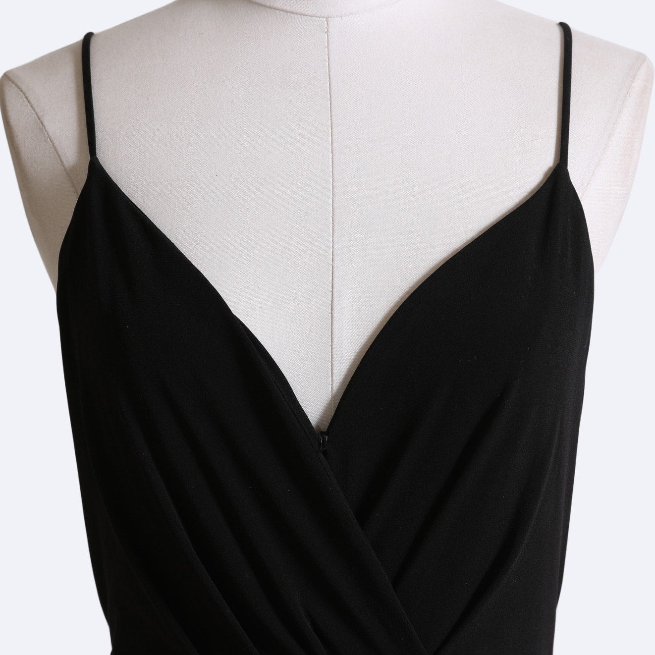 BCBGMAXAZRIA Black Wrap V-Neck Sleeveless Mini Dress