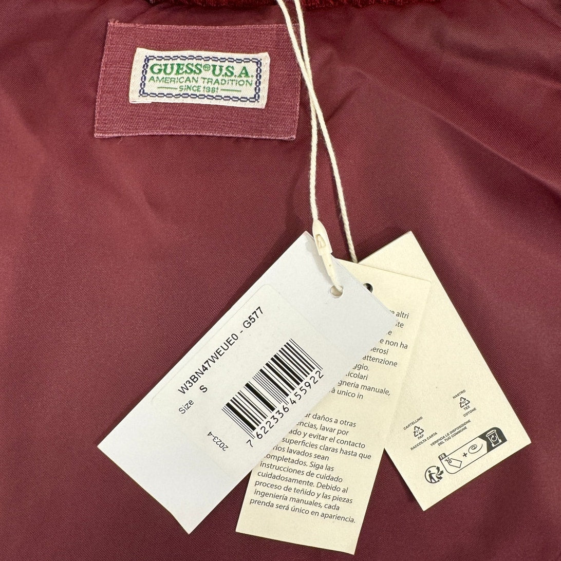 GUESS USA Burgundy Puffer Jacket with Metallic Studs w/ Tags