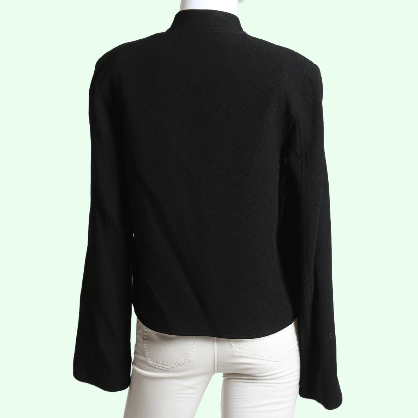 MARK EISEN Vintage Black Stand Collar Cropped Jacket