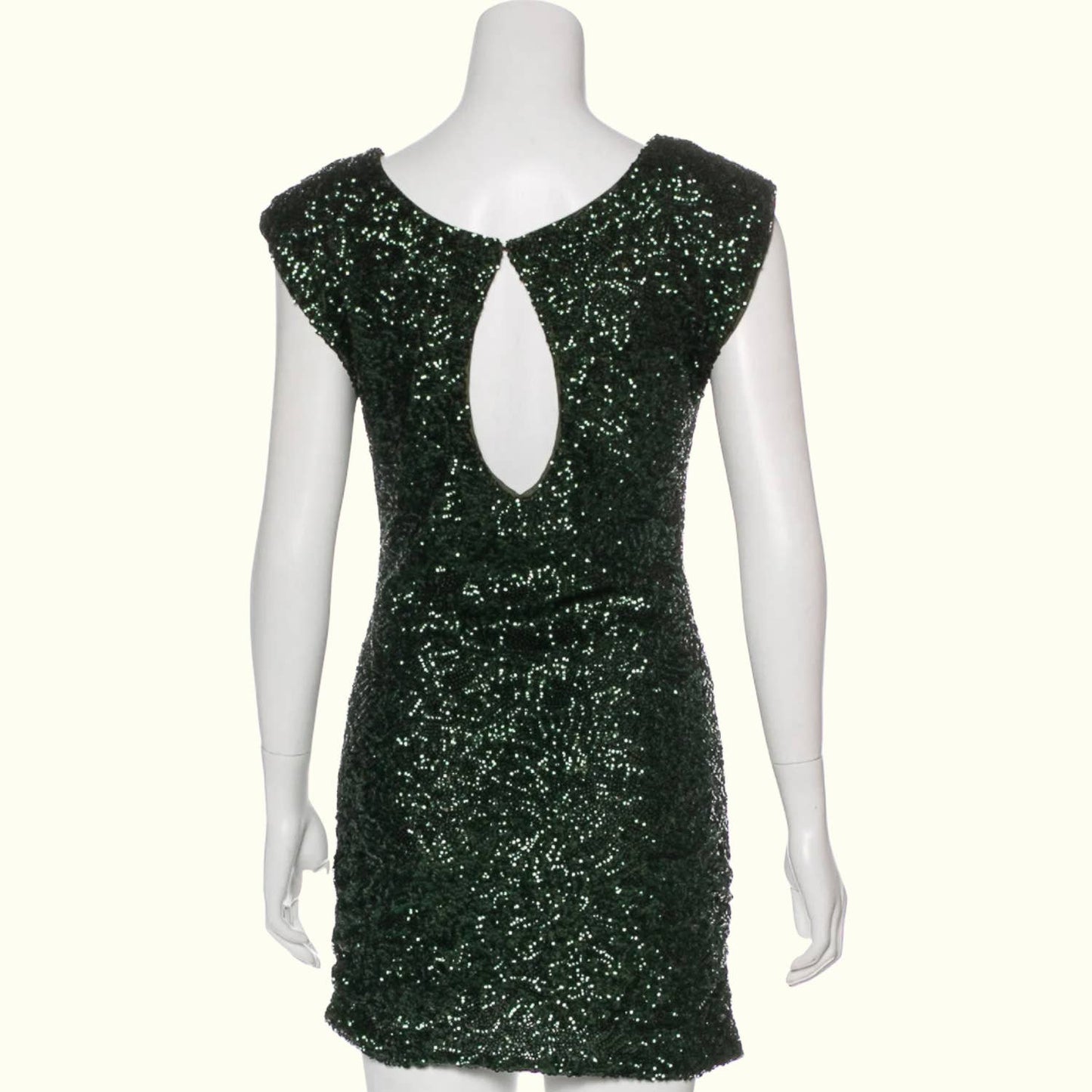 ALICE + OLIVIA Mini Green Sequin Dress