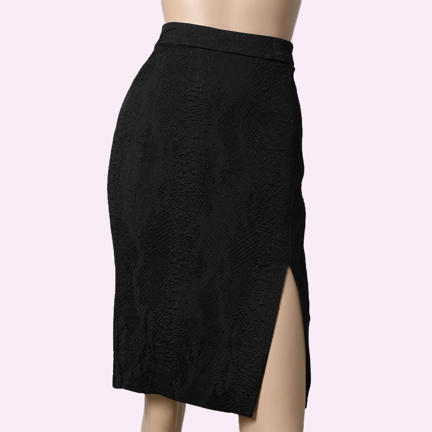 ALTUZARRA Black Crocodile Textured Midi Skirt w/ Tags