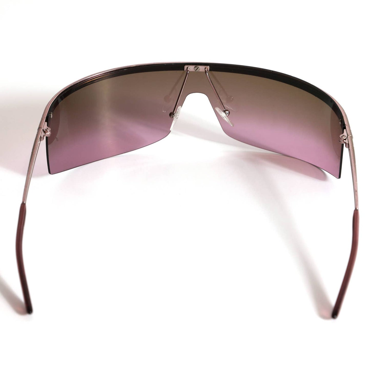 DIOR Purple Tinted Shield Sunglasses with Rose Gold Frame Vintage Y2K