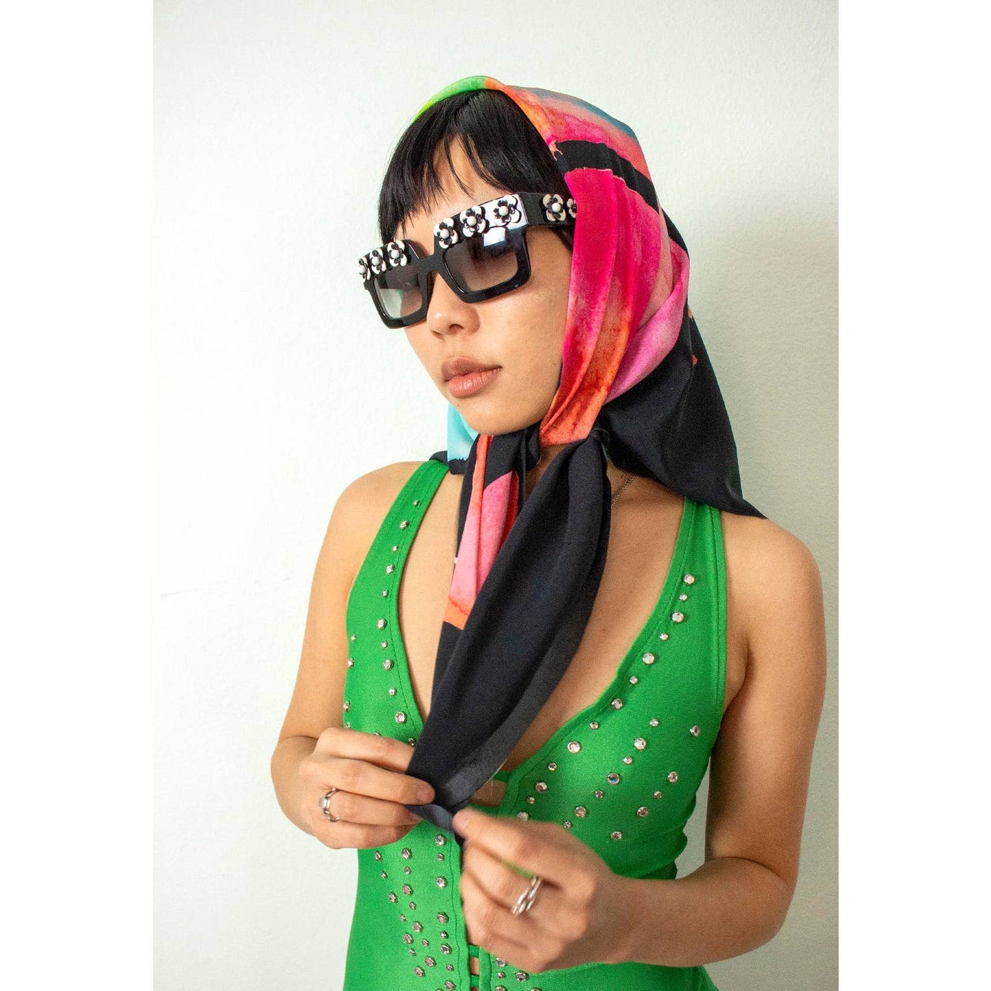 UNTITLED X FAHREN FEINGOLD "SUPER HAPPY" Silk Scarf Limited Edition
