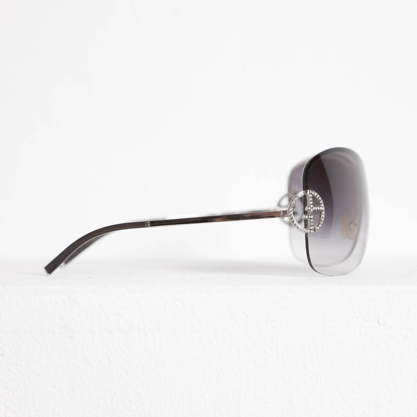 GIORGIO ARMANI Silver and Crystal Sunglasses